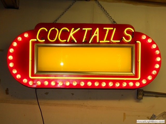 Cocktails neon sign - custom business accent neon